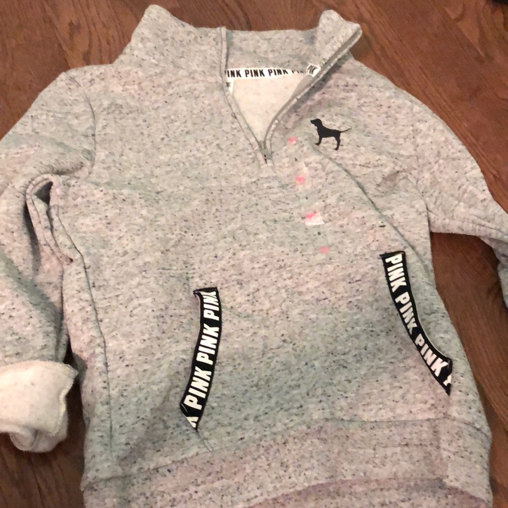 grey victoria’s secret pink pullover